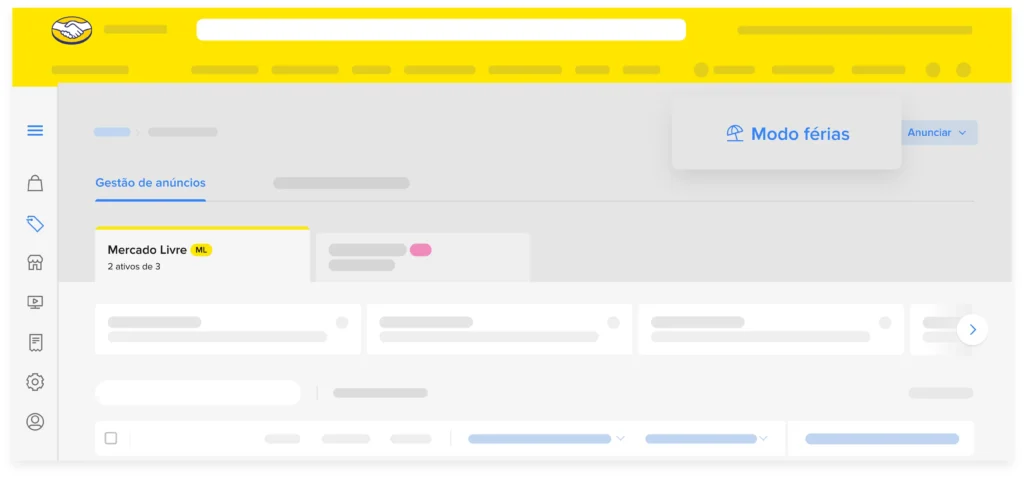 como ativar modo férias no mercado livre